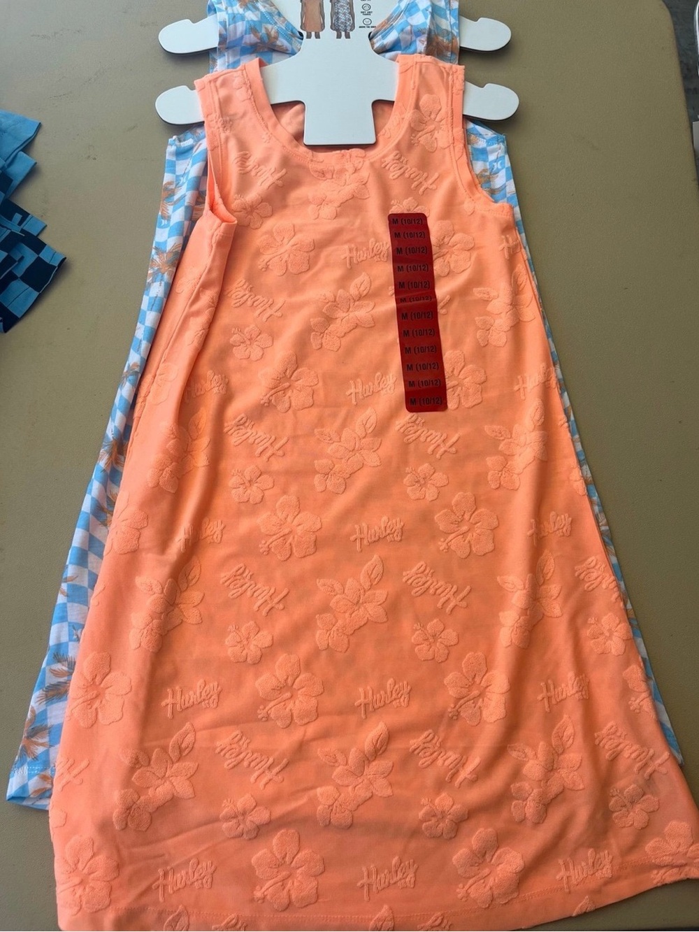 NEW Girls 10/12 Hurley Orange Floral Embossed Girls Dresses